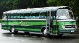 autobus, klasyk, zielony, mercedes